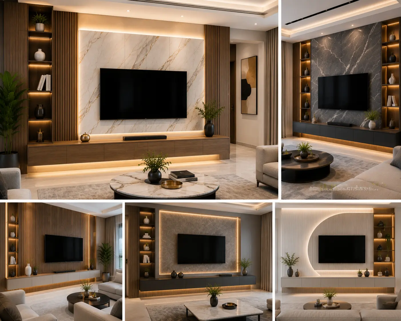 ديكورات جدار التلفزيون: أحدث الأفكار لتصميم شاشة تلفزيون عصرية وفاخرة